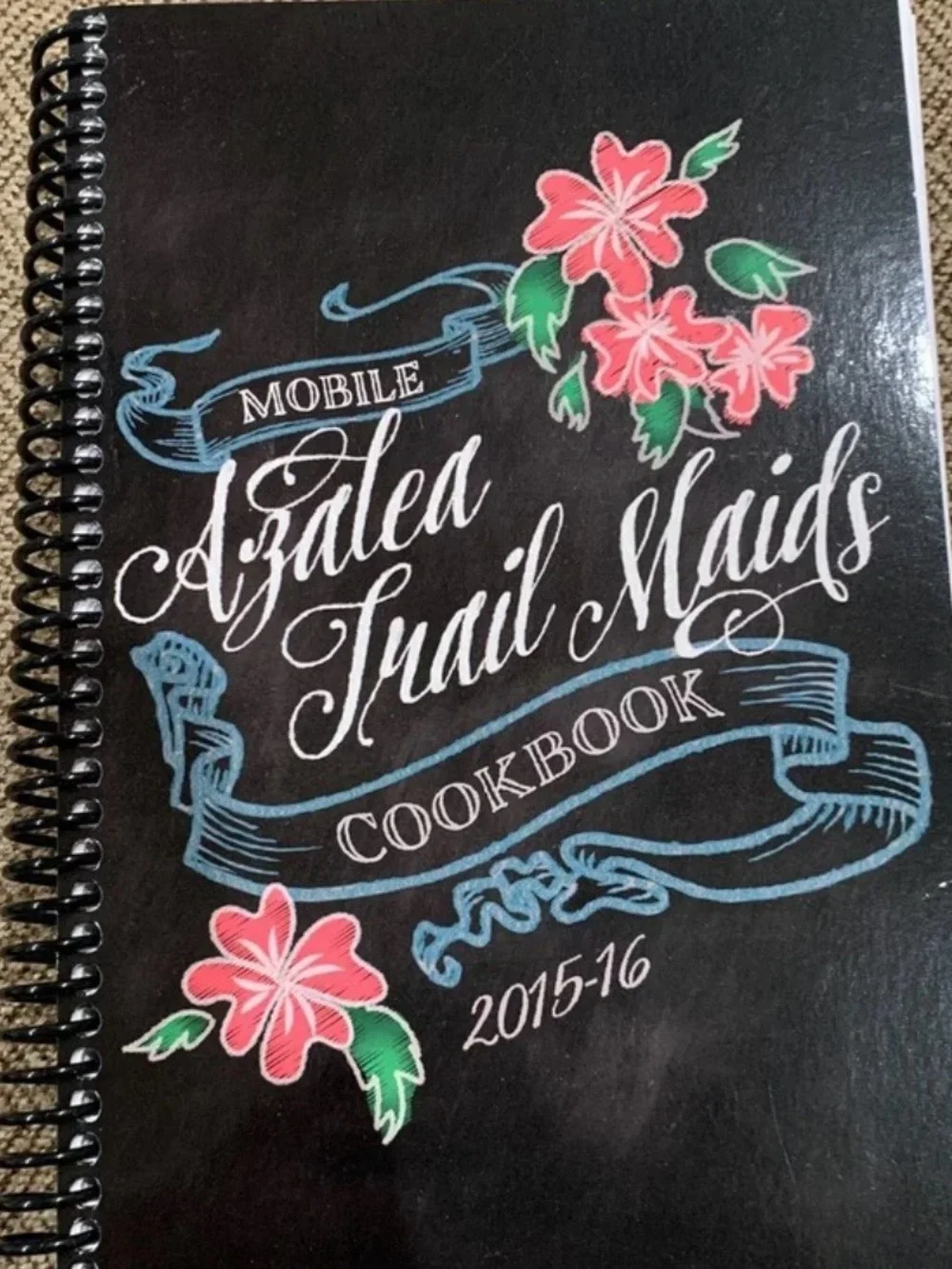 Azalea Trail Maids Cookbook Spiral-Bound with Floral Design